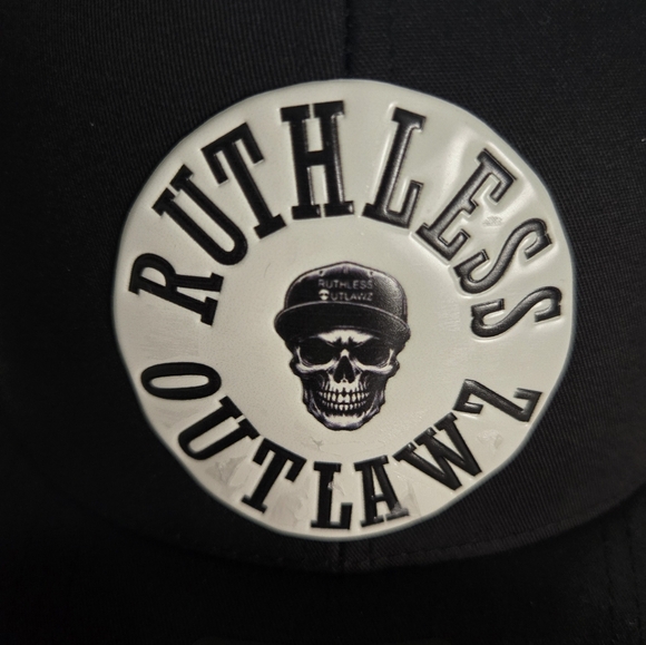 RUTHLESS OUTLAWZ CUSTOMS FLEX PATCH CAP. (6 PANEL TRUCKER CAP) - Picture 2 of 9